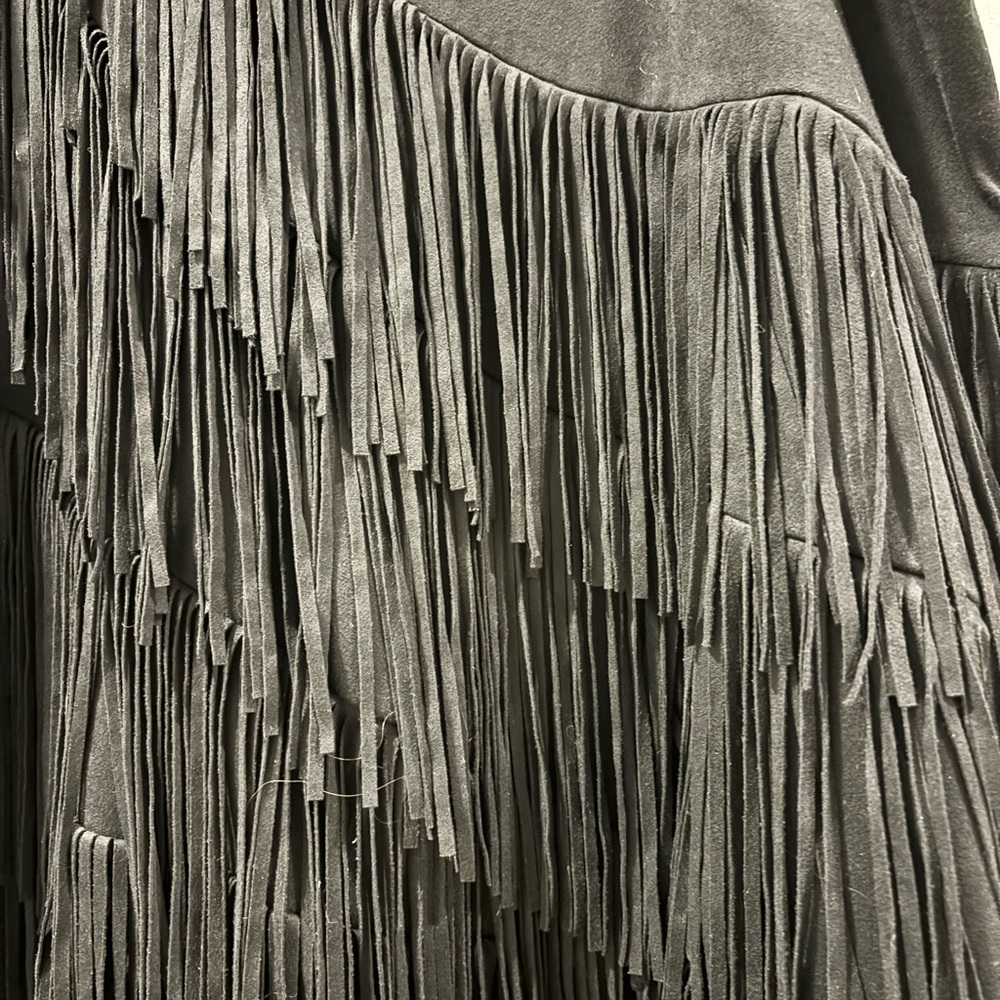 Idyllwind Asymmetrical Black Fringe Skirt - Picture 2 of 9